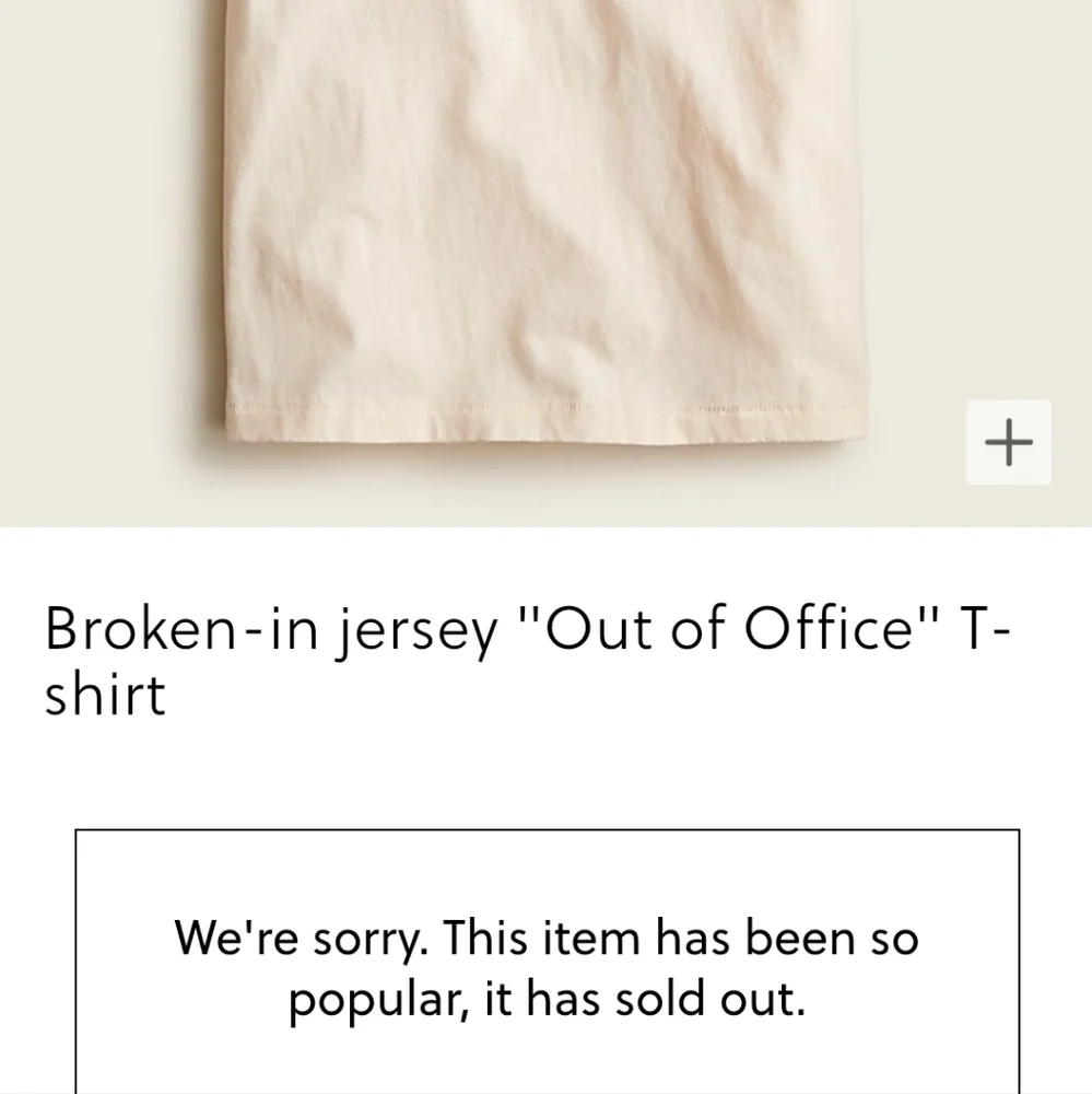 J.CREW Broken-in Jersey Tee Out Of Office SM (4-6) BNWT RETIRED! 1 Left